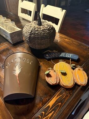 Harvest Tabletop Decor Set - Brown and Yellow Fall Accents